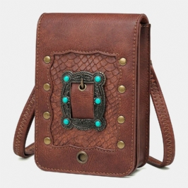 Naisten Irrotettava Olkahihna Hardware Niitti Decor Käärmekuvioinen Läppä Magneettinen Kiinnitys Design Crossbody Laukku Vyötärölaukku