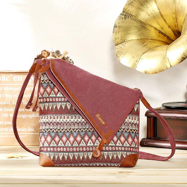 Naisten Kansallinen Kangaspainatus Retro Bohemia Crossbody -laukku