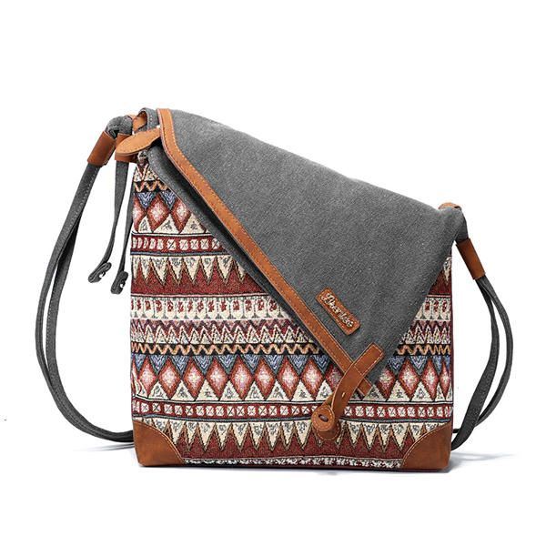 Naisten Kansallinen Kangaspainatus Retro Bohemia Crossbody -laukku