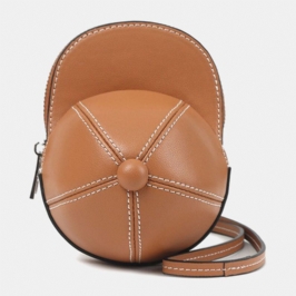 Naisten Keinonahkainen Baseballhatun Muotoinen Causl Creative Olkalaukku Crossbody Laukku