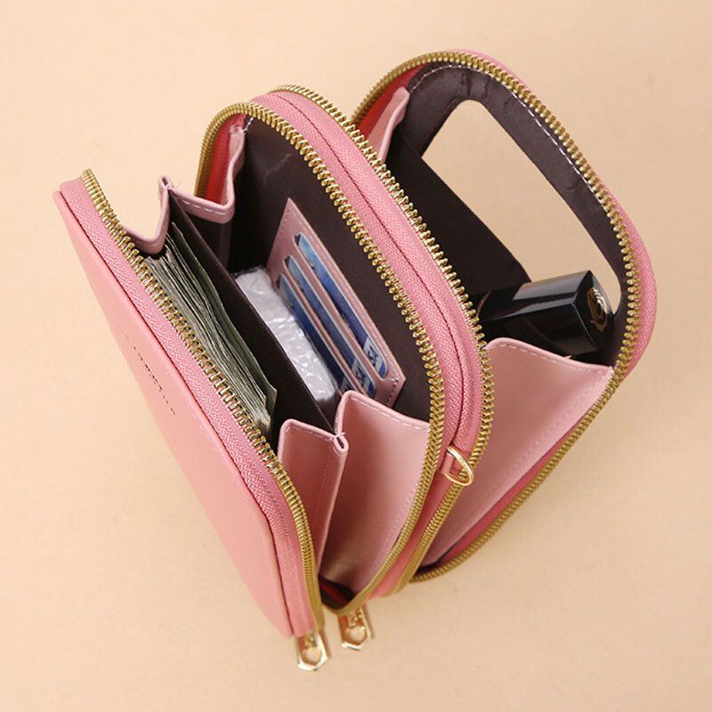 Naisten Keinonahkainen Muotikosketusnäyttö Mini Crossbody Bag Puhelinlaukku
