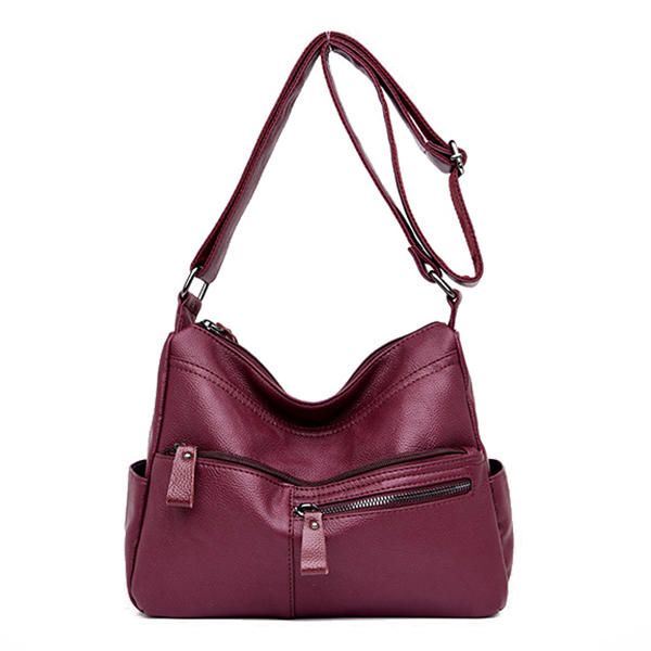Naisten Keinonahkainen Vapaa-ajan Olkalaukku Crossbody Laukku Olkalaukku
