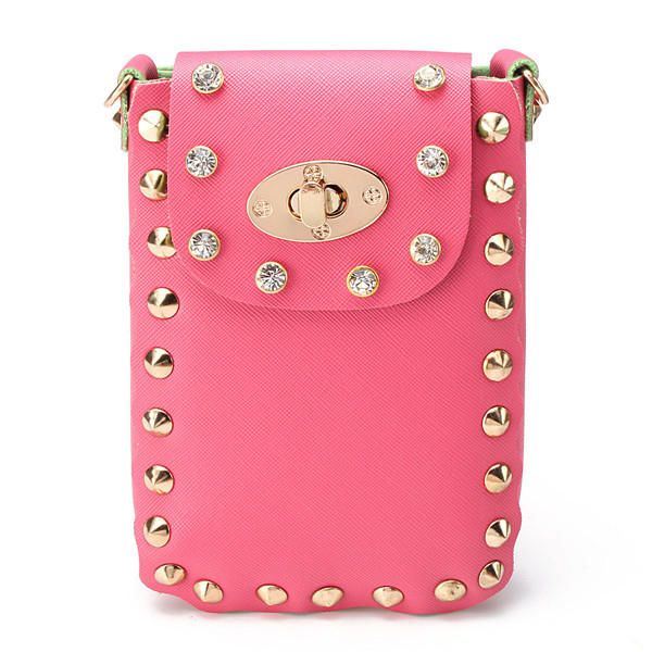 Naisten Ketjuniitti Olkalaukut Lukko 6.5 Tuuman Puhelinlaukut Kotelo Crossbody Laukut