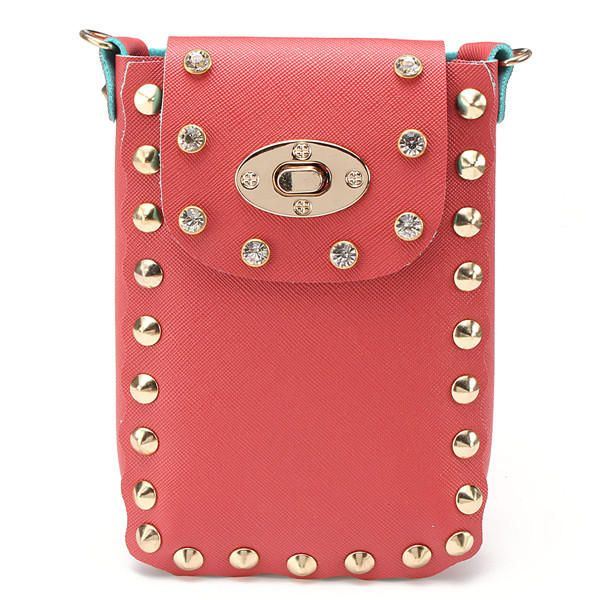 Naisten Ketjuniitti Olkalaukut Lukko 6.5 Tuuman Puhelinlaukut Kotelo Crossbody Laukut