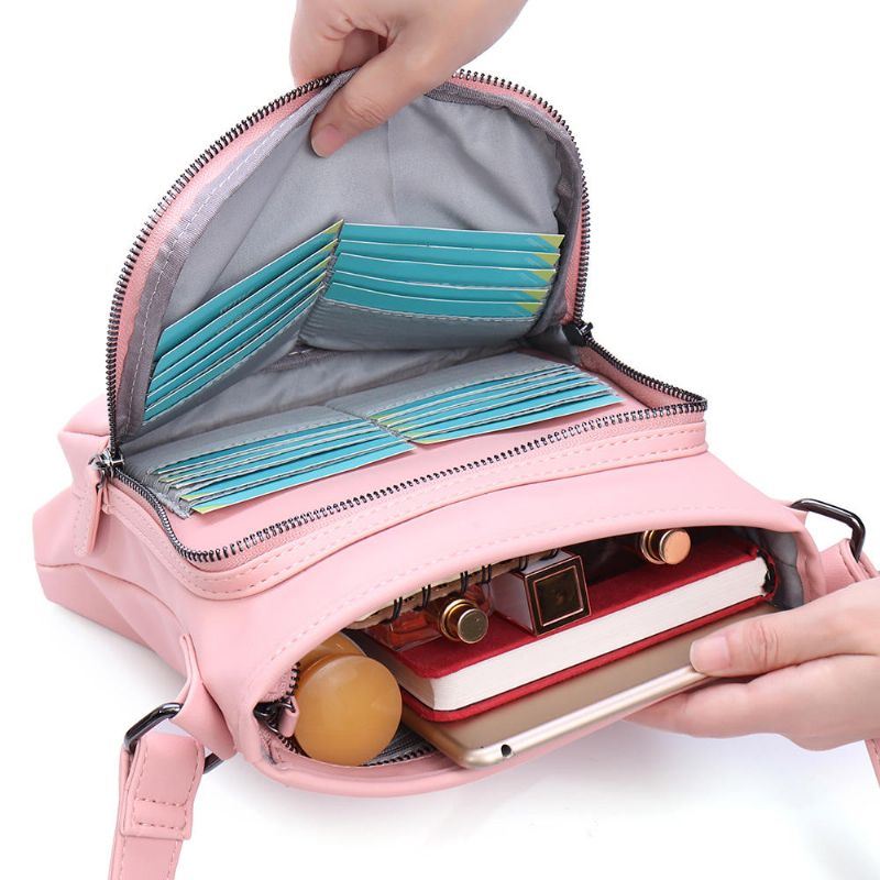 Naisten Kiinteä Monitoiminen Muti-korttipaikka 2 Kpl Crossbody Laukku Olkalaukku