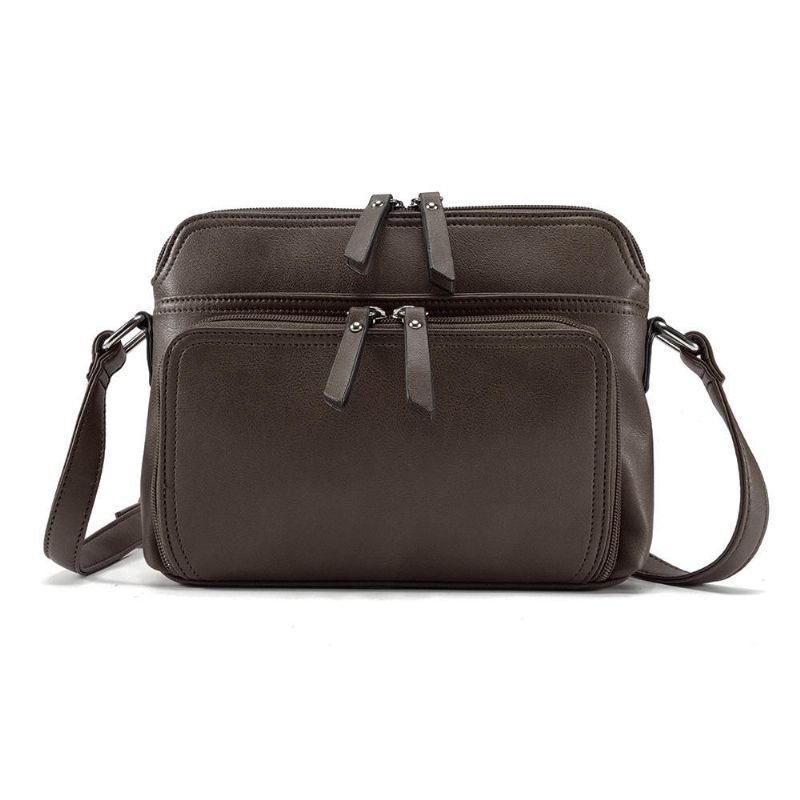 Naisten Kiinteät Monitaskut Rento Keinonahkainen Crossbody Laukku Olkalaukku Käsilaukku