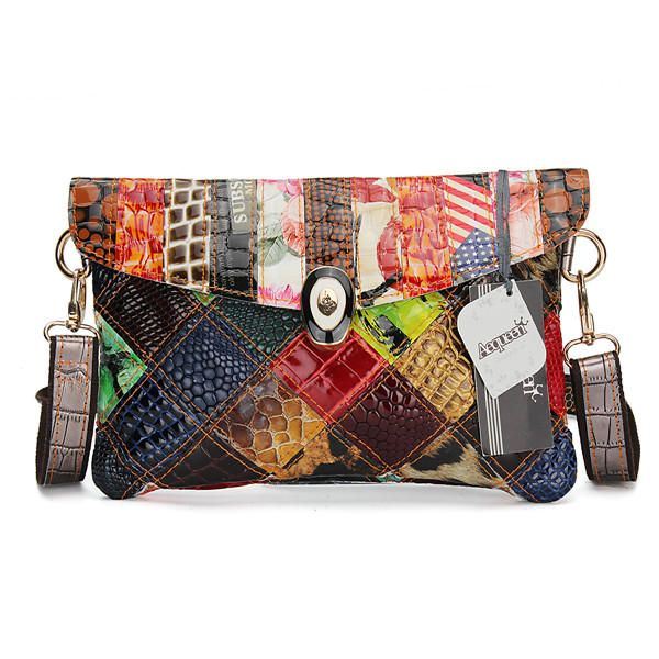 Naisten Kontrastiväriset Olkalaukut Naisten Vintage Crossbody Laukut Tyylikkäät Olkalaukut