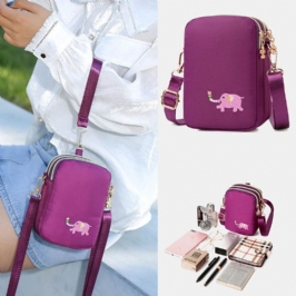Naisten Mini Elephant Pattern Monitoiminen Olkalaukku Crossbody Laukku Puhelinlaukku