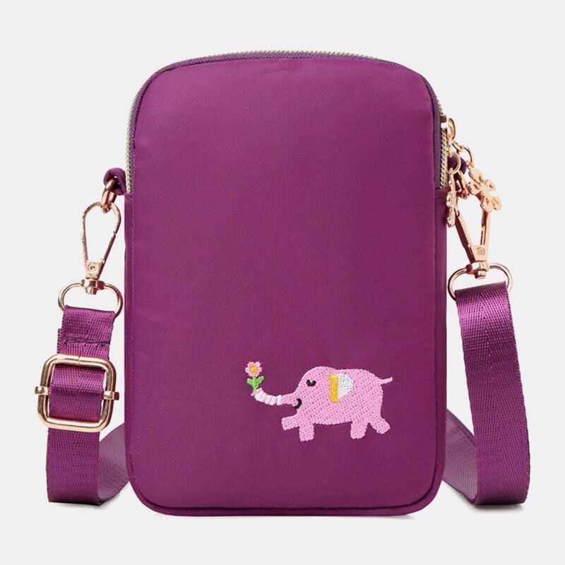 Naisten Mini Elephant Pattern Monitoiminen Olkalaukku Crossbody Laukku Puhelinlaukku