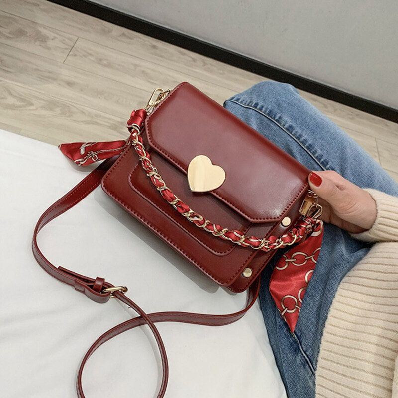 Naisten Muoti Nauha Vetoketju Keinonahka Rento Crossbody Laukku Olkalaukku