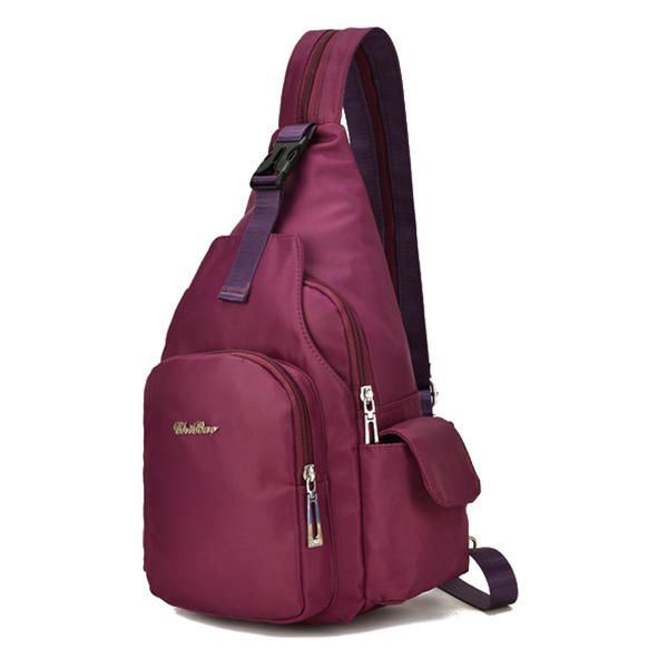 Naisten Nylon Monitoiminen Vedenpitävä Crossbody Laukku Reppu Vapaa-ajan Matka Rintalaukku Vauvanlaukku