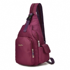 Naisten Nylon Monitoiminen Vedenpitävä Crossbody Laukku Reppu Vapaa-ajan Matka Rintalaukku Vauvanlaukku