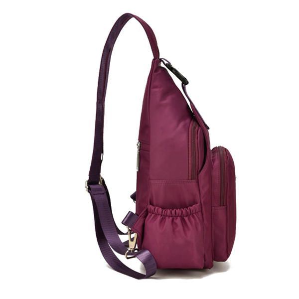 Naisten Nylon Monitoiminen Vedenpitävä Crossbody Laukku Reppu Vapaa-ajan Matka Rintalaukku Vauvanlaukku