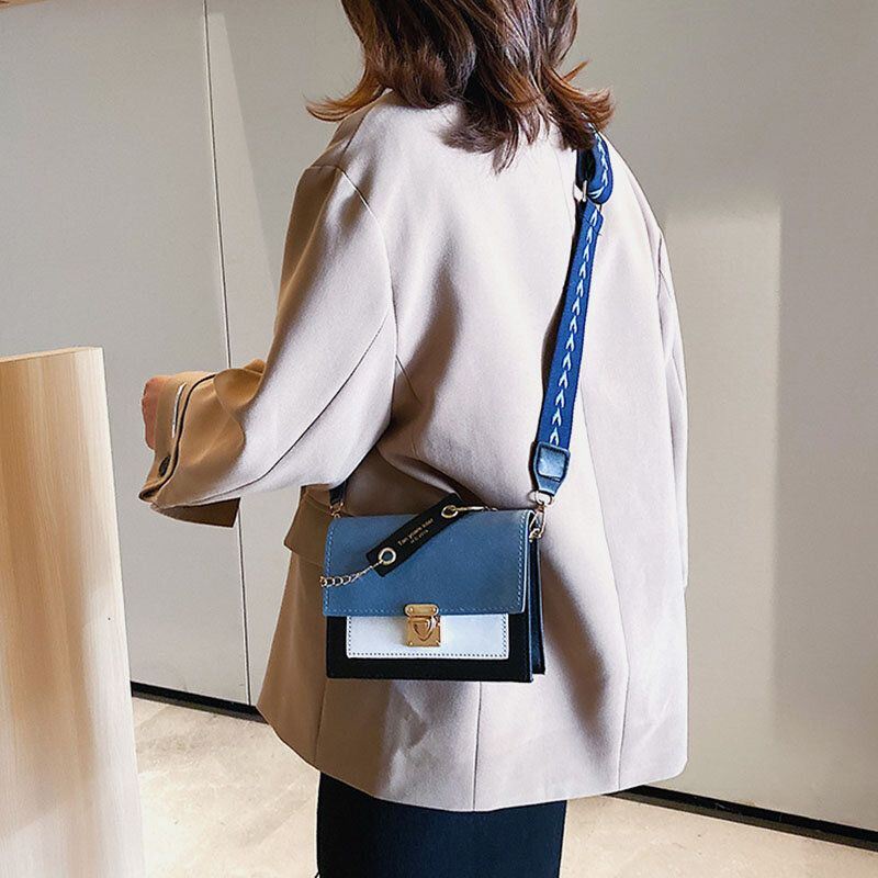 Naisten Patchwork Frosted Casual Chains Crossbody Laukku