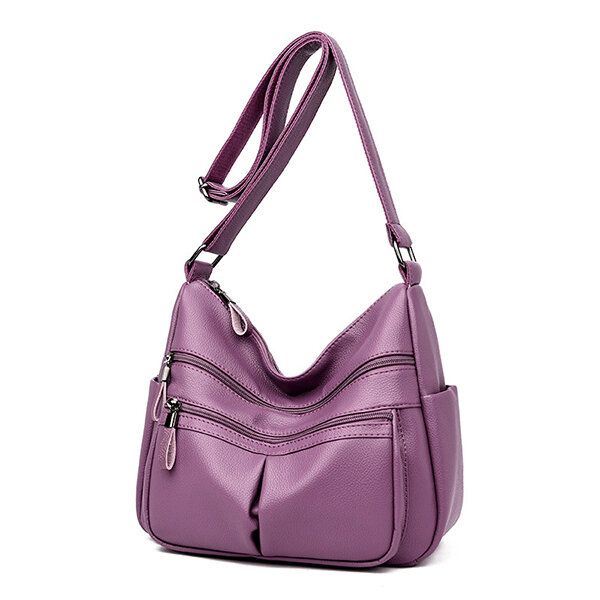 Naisten Pehmeä Nahkainen Monipaikkainen Crossbody Bag Vapaa-ajan Olkalaukut