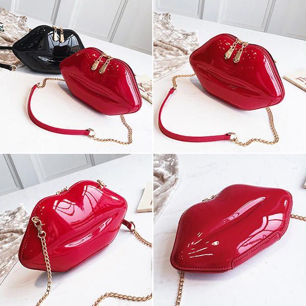 Naisten Persoonallisuus Huulet Shape Ketju Olkalaukku Crossbody Bag