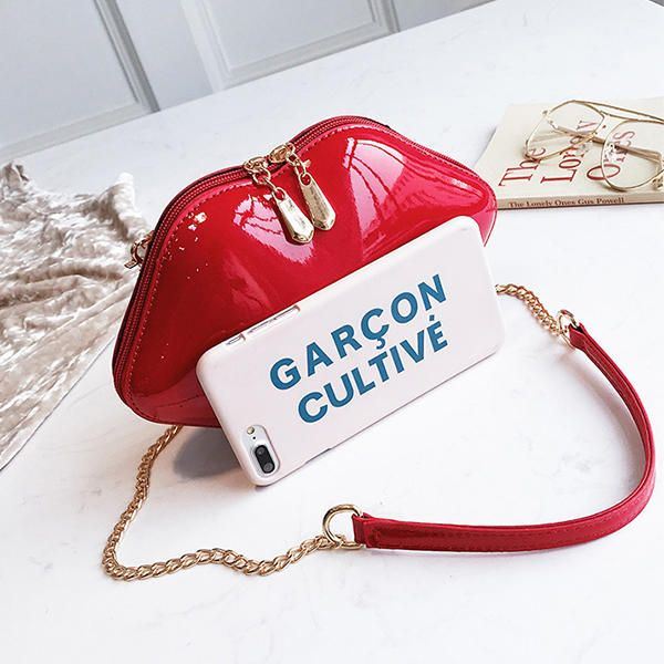Naisten Persoonallisuus Huulet Shape Ketju Olkalaukku Crossbody Bag