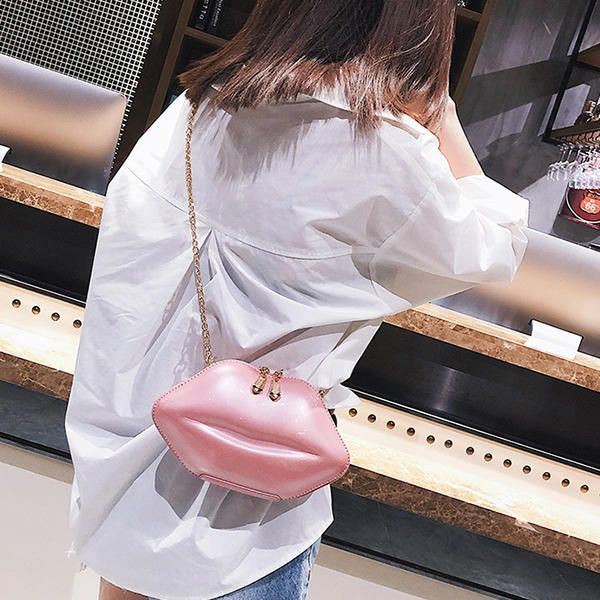 Naisten Persoonallisuus Huulet Shape Ketju Olkalaukku Crossbody Bag