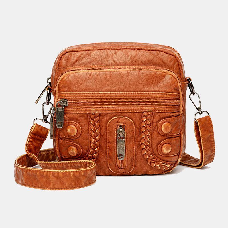 Naisten Pesty Pu Nahka Suuri Tilavuus Retro 6.3 Tuuman Puhelinlaukku Pehmeä Crossbody Laukut Olkalaukku