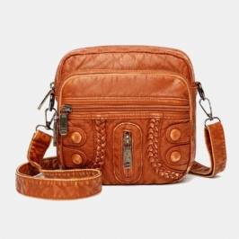 Naisten Pesty Pu Nahka Suuri Tilavuus Retro 6.3 Tuuman Puhelinlaukku Pehmeä Crossbody Laukut Olkalaukku