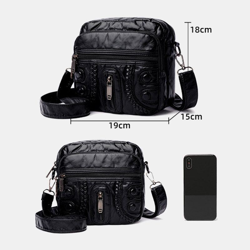 Naisten Pesty Pu Nahka Suuri Tilavuus Retro 6.3 Tuuman Puhelinlaukku Pehmeä Crossbody Laukut Olkalaukku