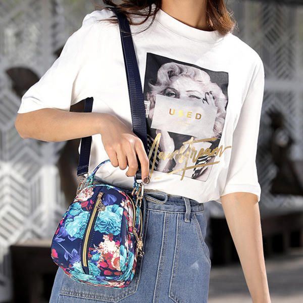 Naisten Print Nylon Casual Crossbody Bag Kevyt Olkalaukku Käsilaukku