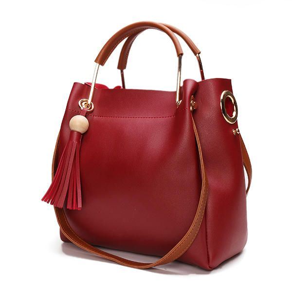 Naisten Pu Nahka Tupsut Käsilaukku Rento Crossbody Laukku