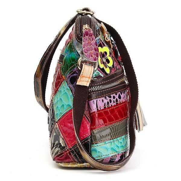 Naisten Pu-nahkainen Kukkainen Vintage Rento Crossbody-laukku Olkalaukku
