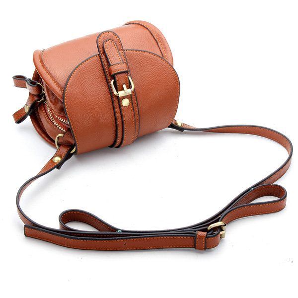 Naisten Pu-nahkavyö Koristeltu Kaksinkertaisella Vetoketjulla Varustettu Mini Crossbody Laukku