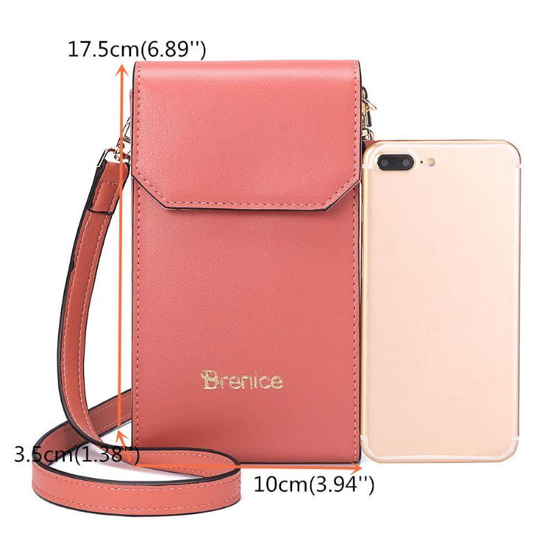 Naisten Solid Flap Card Bag Puhelinlaukku Crossbody Bag