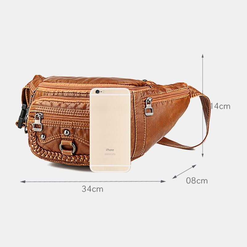 Naisten Solid Rivet Vintage Crossbody Bag Rintalaukku Olkalaukku