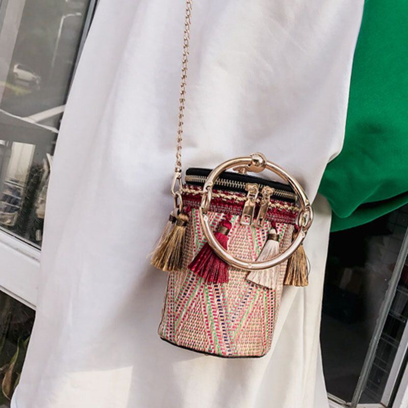 Naisten Summer Tupsuketjut Olkikäsilaukku Crossbody Bag Olkalaukku