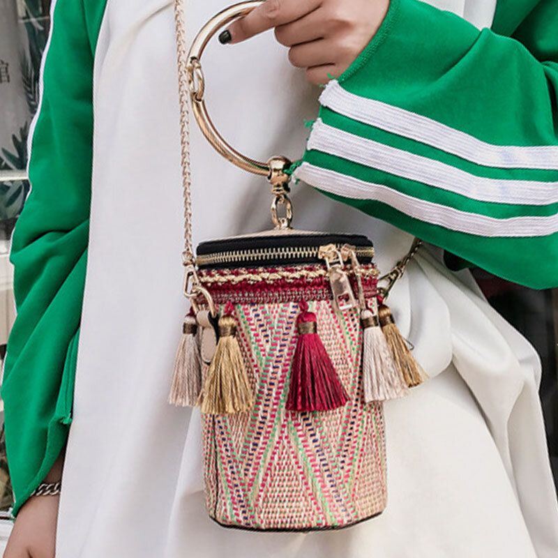 Naisten Summer Tupsuketjut Olkikäsilaukku Crossbody Bag Olkalaukku