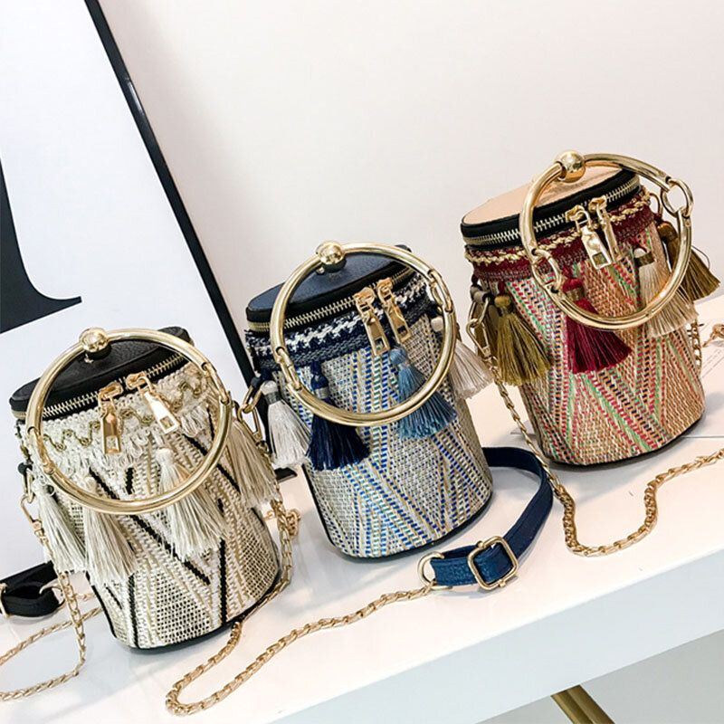 Naisten Summer Tupsuketjut Olkikäsilaukku Crossbody Bag Olkalaukku