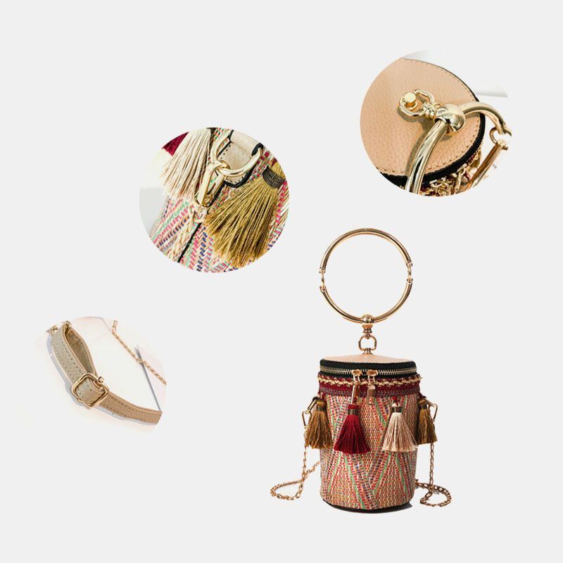 Naisten Summer Tupsuketjut Olkikäsilaukku Crossbody Bag Olkalaukku