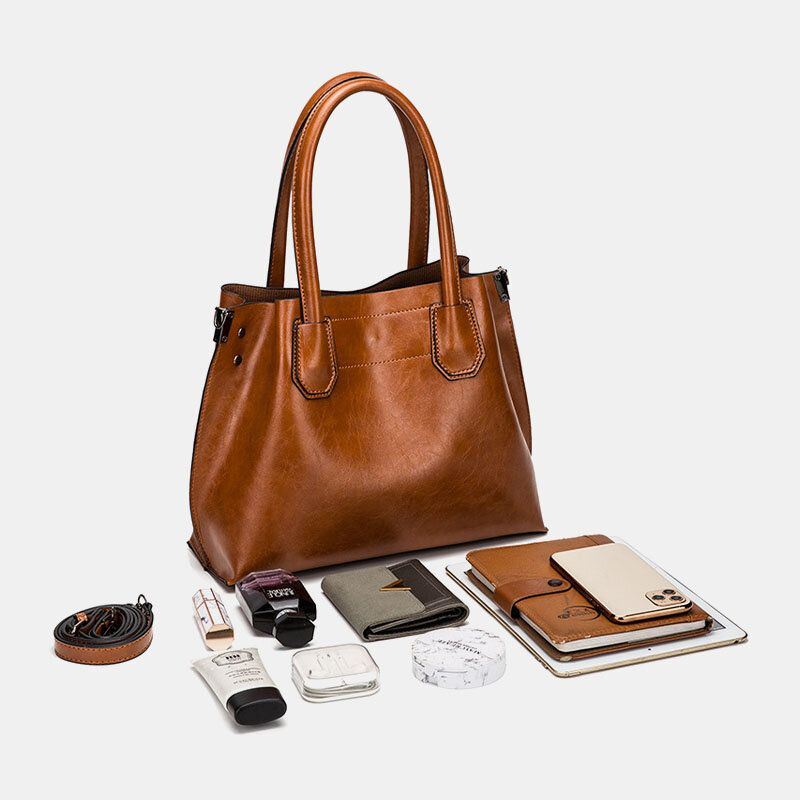 Naisten Suurikokoinen Öljyvahakäsilaukku Crossbody Bag Olkalaukku