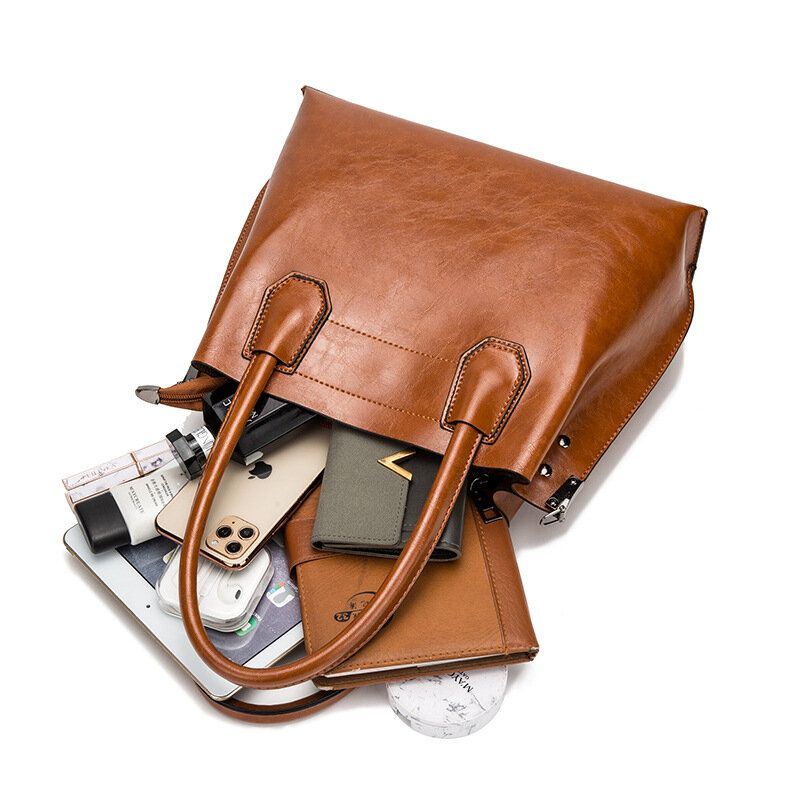 Naisten Suurikokoinen Öljyvahakäsilaukku Crossbody Bag Olkalaukku