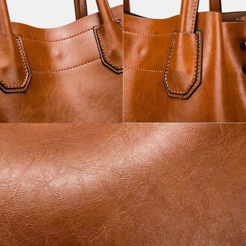 Naisten Suurikokoinen Öljyvahakäsilaukku Crossbody Bag Olkalaukku
