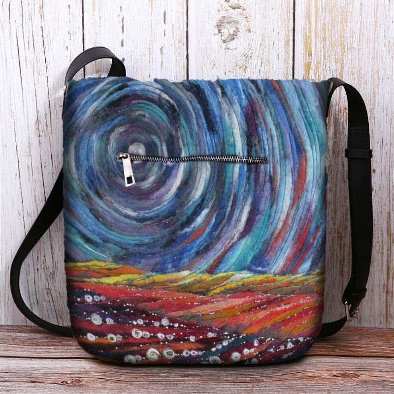 Naisten Tähtitaivas Värikäs Itse Tehty Lampaan Hiuslaukku Crossbody Bag