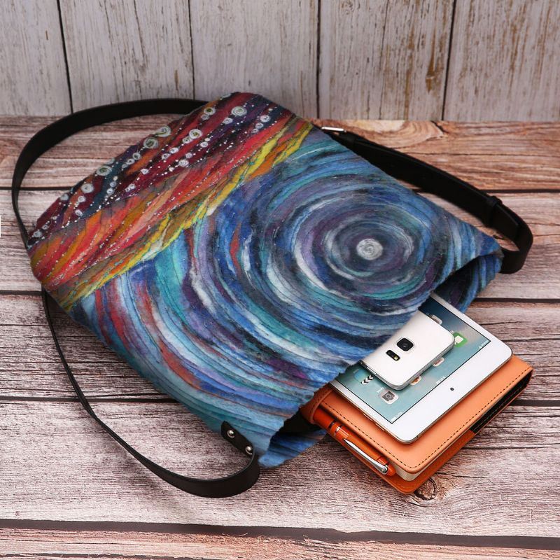 Naisten Tähtitaivas Värikäs Itse Tehty Lampaan Hiuslaukku Crossbody Bag