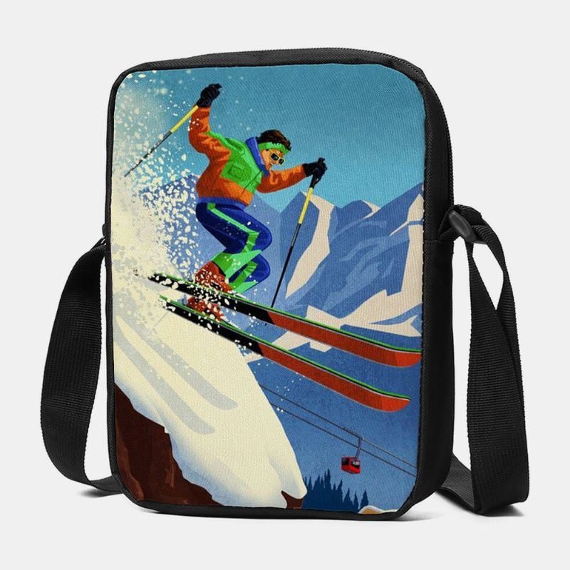 Naisten Talvi 2022 Rento Hiihtopainatus Vedenpitävä Crossbody-laukku
