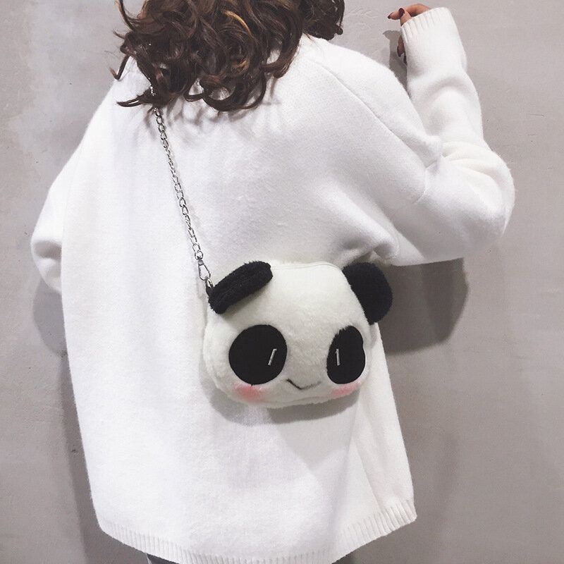 Naisten Talviolympialaiset Peking 2022 Söpö Panda Dacron Chain Crossbody Laukku