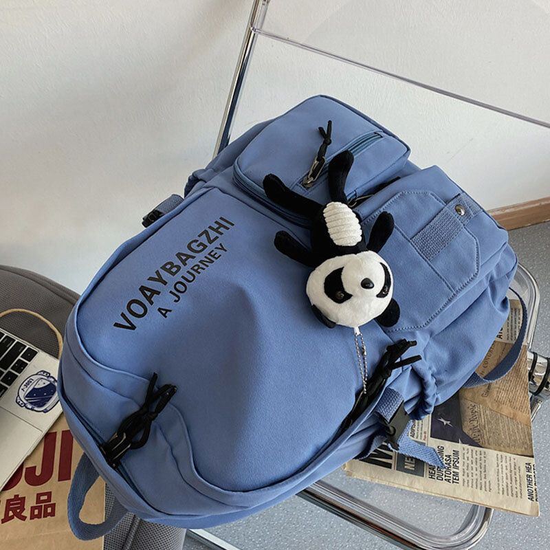 Naisten Talviolympialaiset Peking 2022 Söpö Panda Koriste Multifuction Reppu Nylon Vedenpitävä Koululaukku