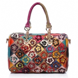 Naisten Tyylikäs Flower Patchwork Crossbody Bag -käsilaukku