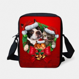 Naisten Unisex Lapsi Joulu Söpö Koira Kissa Eläinprintti Pieni Crossbody Laukku Käsilaukku