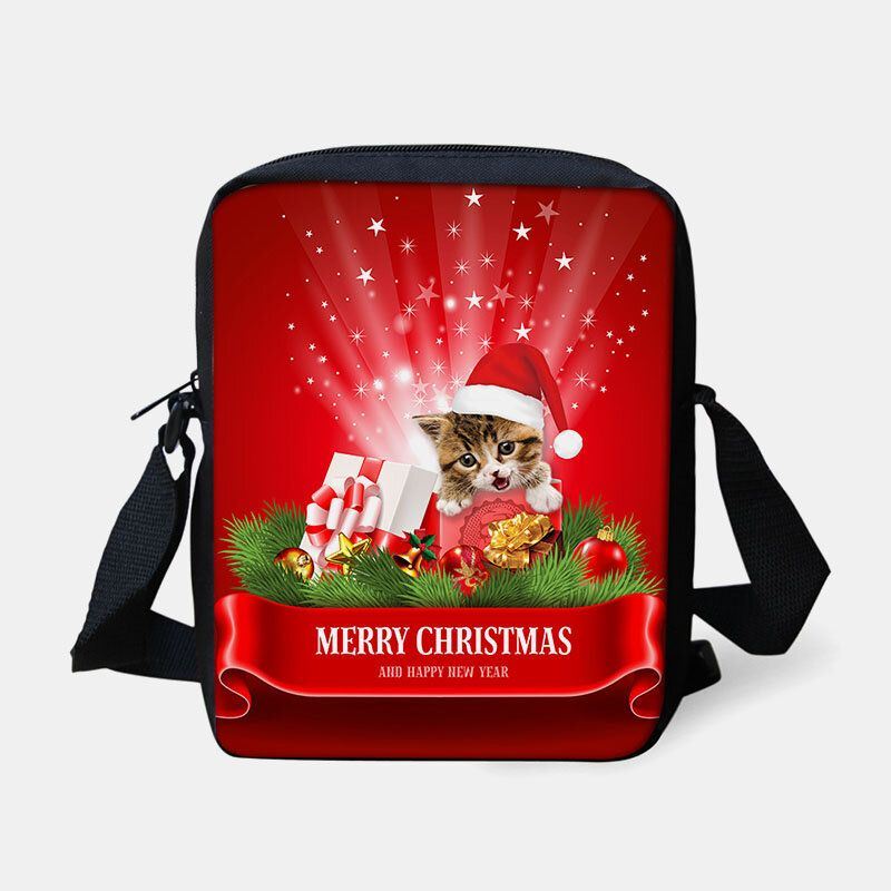 Naisten Unisex Lapsi Joulu Söpö Koira Kissa Eläinprintti Pieni Crossbody Laukku Käsilaukku