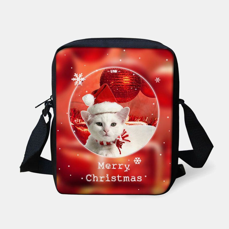 Naisten Unisex Lapsi Joulu Söpö Koira Kissa Eläinprintti Pieni Crossbody Laukku Käsilaukku