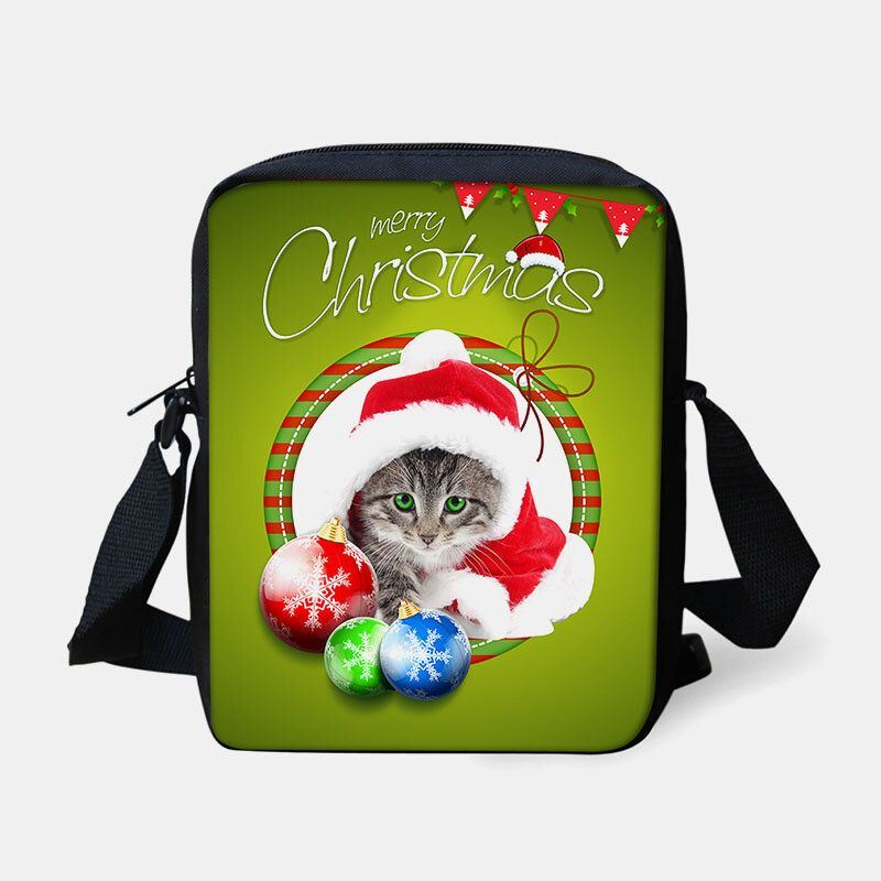 Naisten Unisex Lapsi Joulu Söpö Koira Kissa Eläinprintti Pieni Crossbody Laukku Käsilaukku