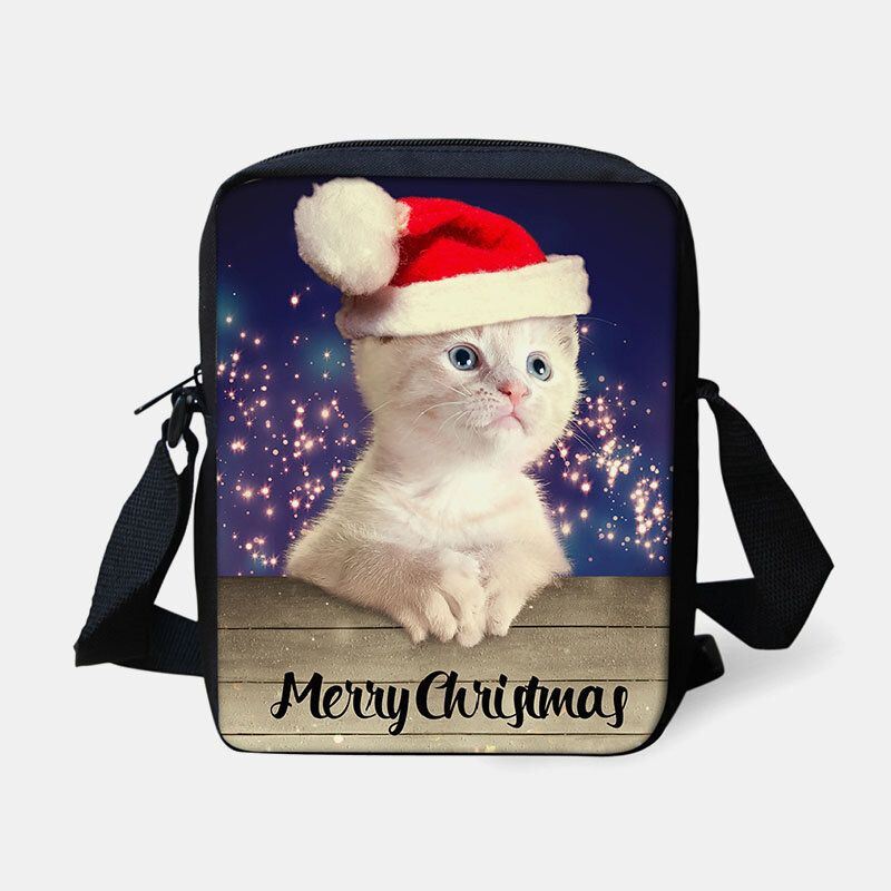 Naisten Unisex Lapsi Joulu Söpö Koira Kissa Eläinprintti Pieni Crossbody Laukku Käsilaukku