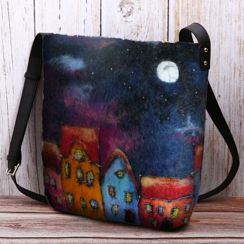 Naisten Värikäs Laukku Diy Lamb Hair Crossbody Laukku Olkalaukku